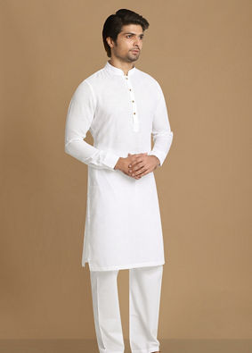 Summer Essential White Kurta image number 0